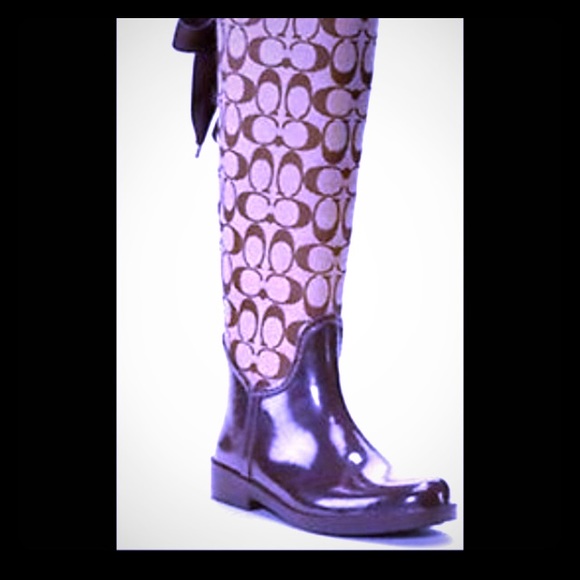 coach tristee rain boot purple